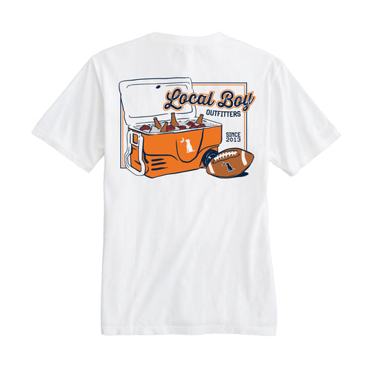 Local Boy Game Day Cooler T-Shirt-Navy/Orange
