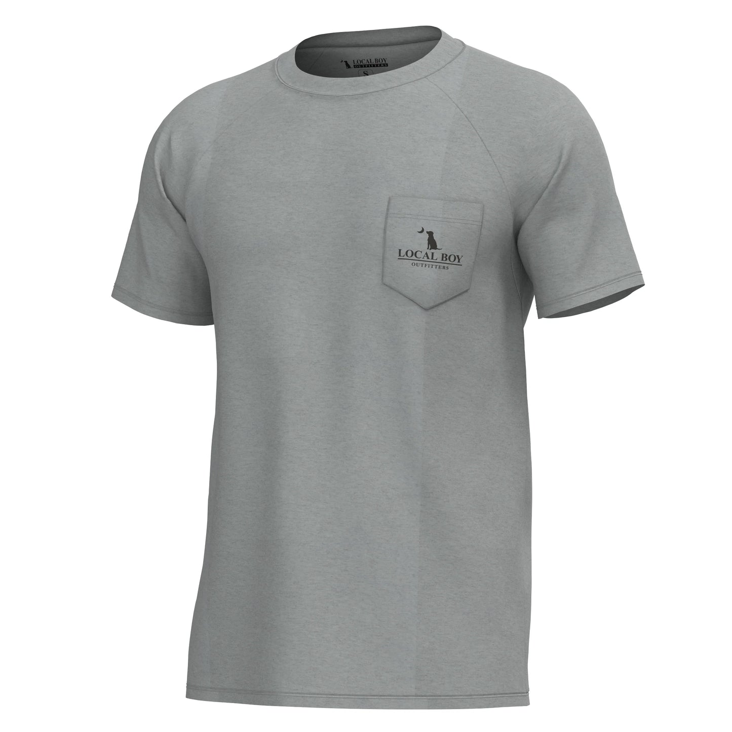 Local Boy Brush Badge SS Heather Performance Shirt-Cool Gray