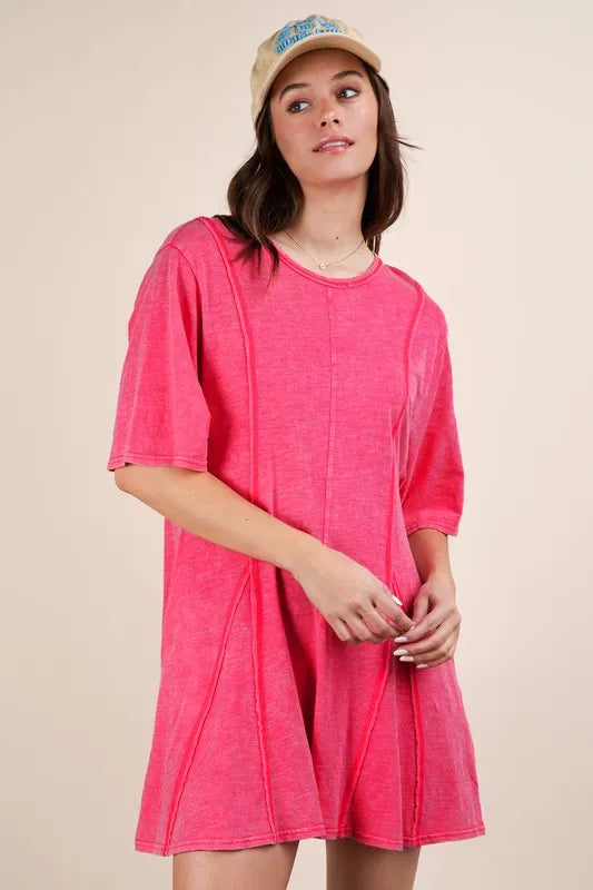 Mineral Washed Oversized Knit Comfy Romper