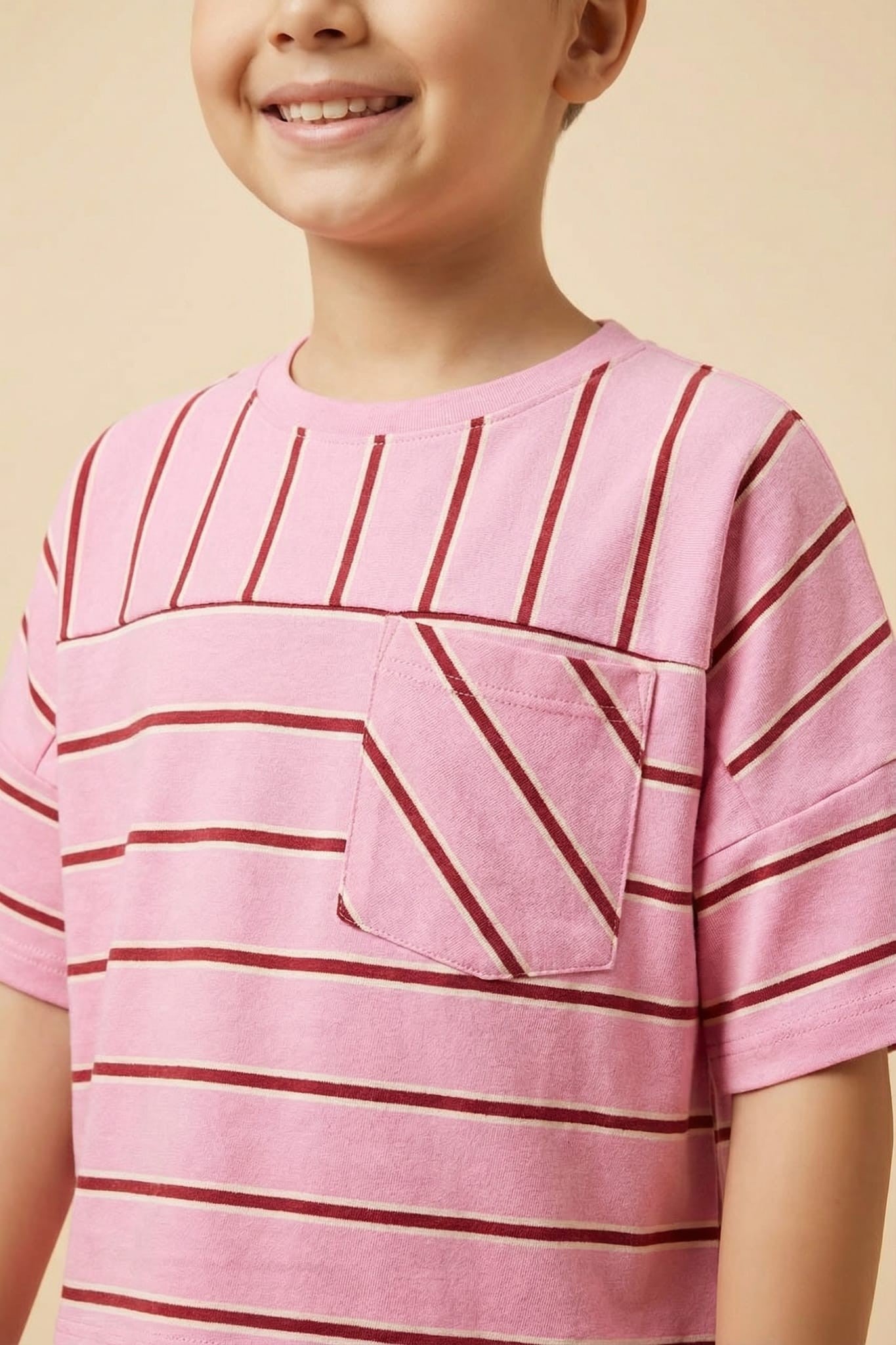 Girls Mixed Stripe Pocket Tee