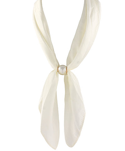 Accented Pearl Long Scarf Necklace