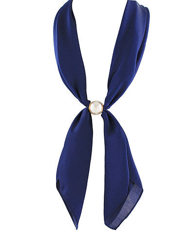 Accented Pearl Long Scarf Necklace