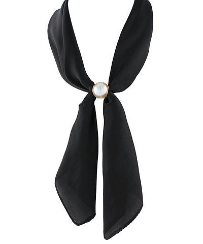 Accented Pearl Long Scarf Necklace