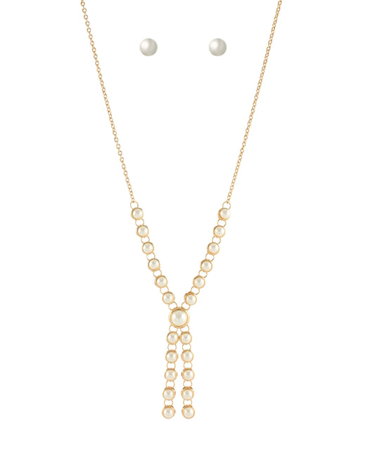 Stone & Chain Y Necklace