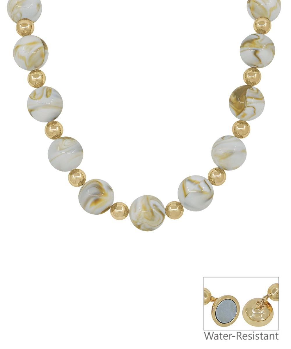 Marble & CCB Ball Necklace