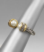 Pearl Cable Adjustable Ring