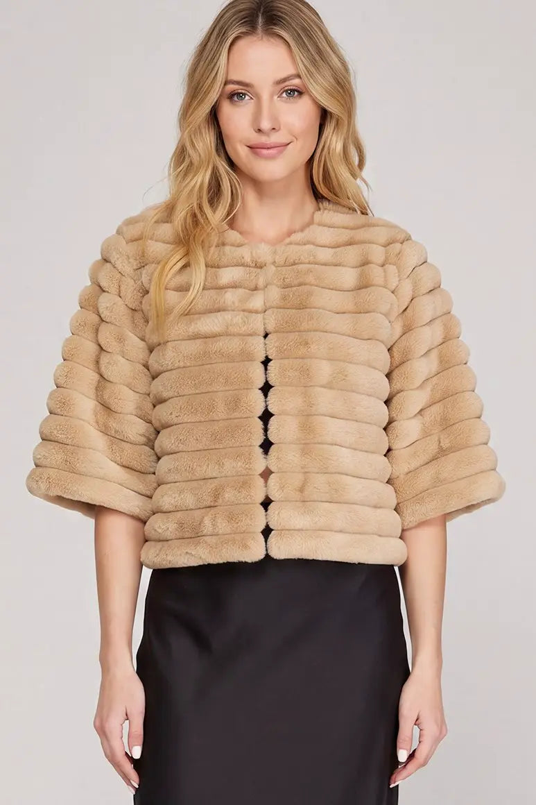Faux Fur Crop Coat