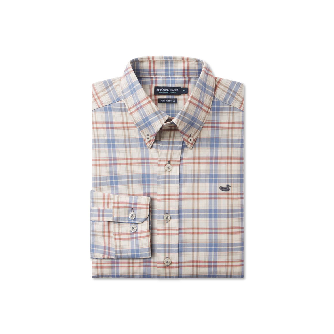 Highlands Lattice Performance Dress Shirt-Slate & Burnt Taupe
