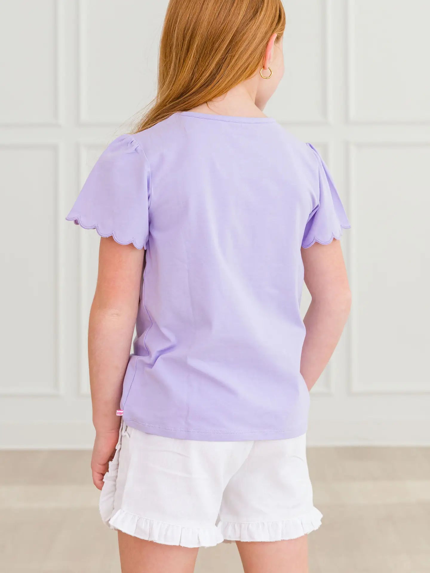 Girls Short Sleeve Scallop Tee