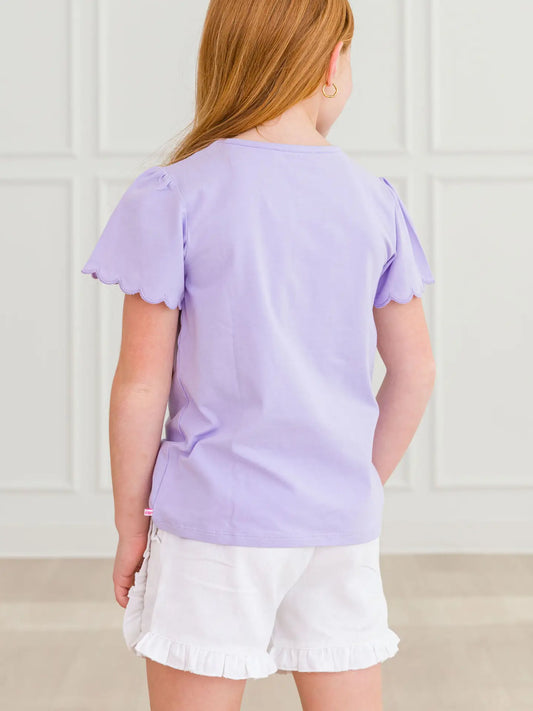 Girls Short Sleeve Scallop Tee
