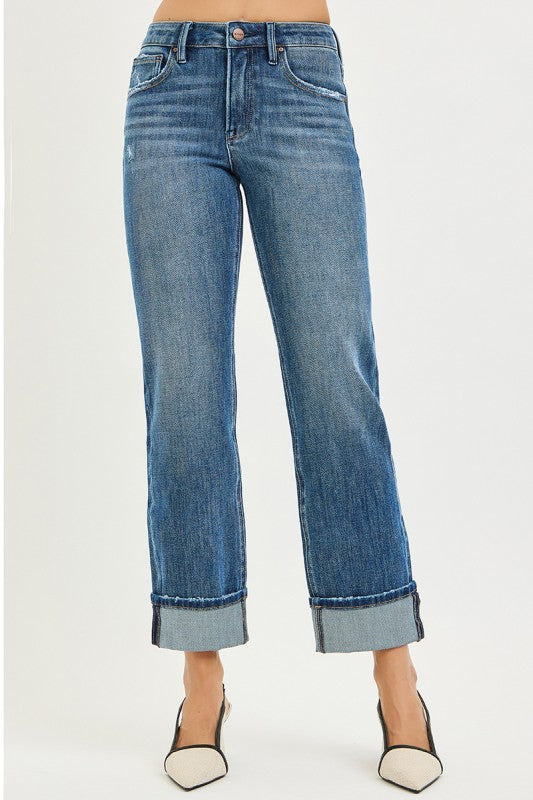 Risen Cuffed Jeans
