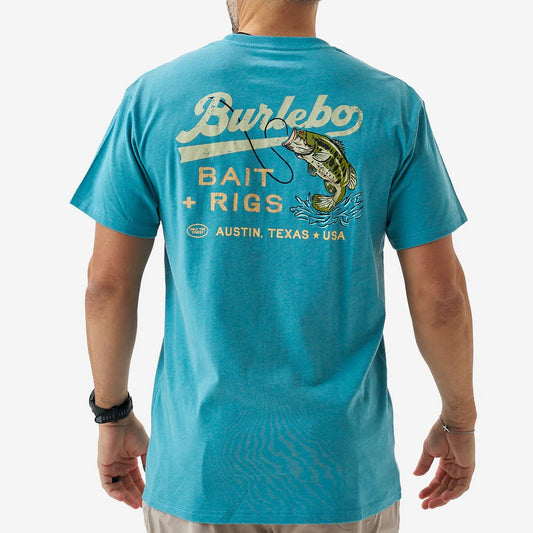 Burlebo Short Sleeve Tee - Bait And Rigs - Cyan