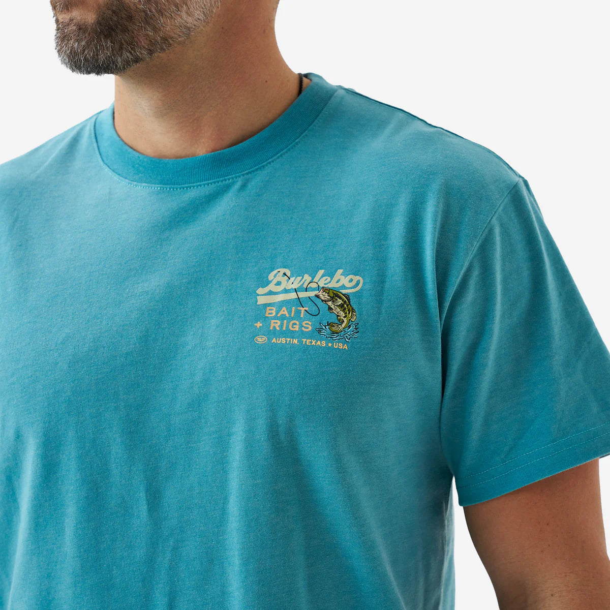 Burlebo Short Sleeve Tee - Bait And Rigs - Cyan
