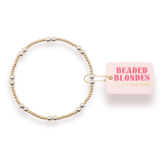 Beaded Blondes Leah Bracelet-Gold/Silver