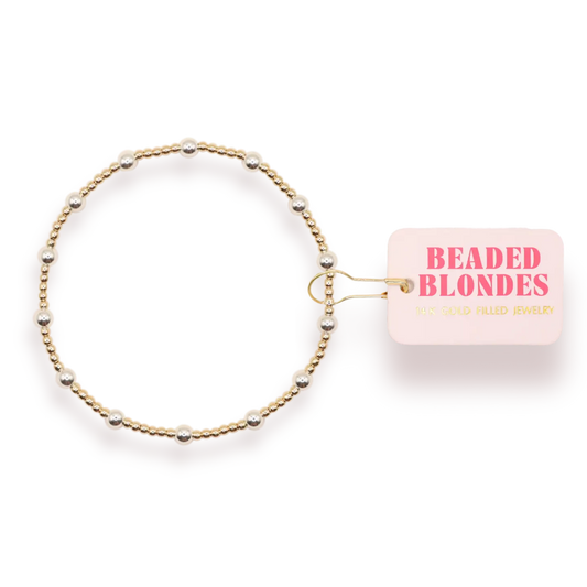 Beaded Blondes June Bracelet-Gold/Silver