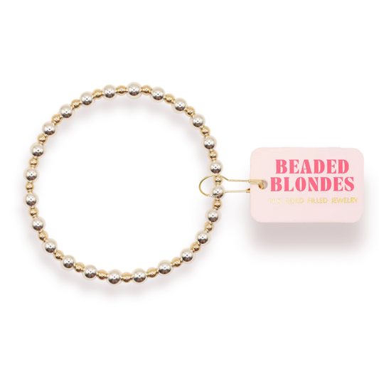 Beaded Blondes Katy Bracelet-Silver/Gold