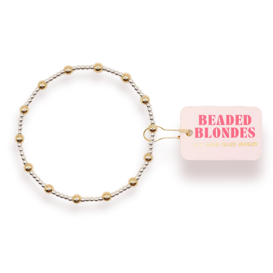 Beaded Blondes June Bracelet-Silver/Gold