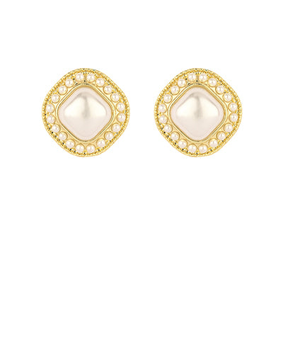 Pearl Caviar Square Earrings