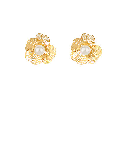 Pearl & Flower Earrings