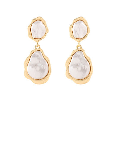 2 Baroque Pearl Dangle Earrings