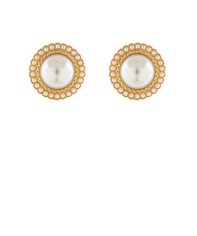 Decorated Large Pearl Shape Earrings
