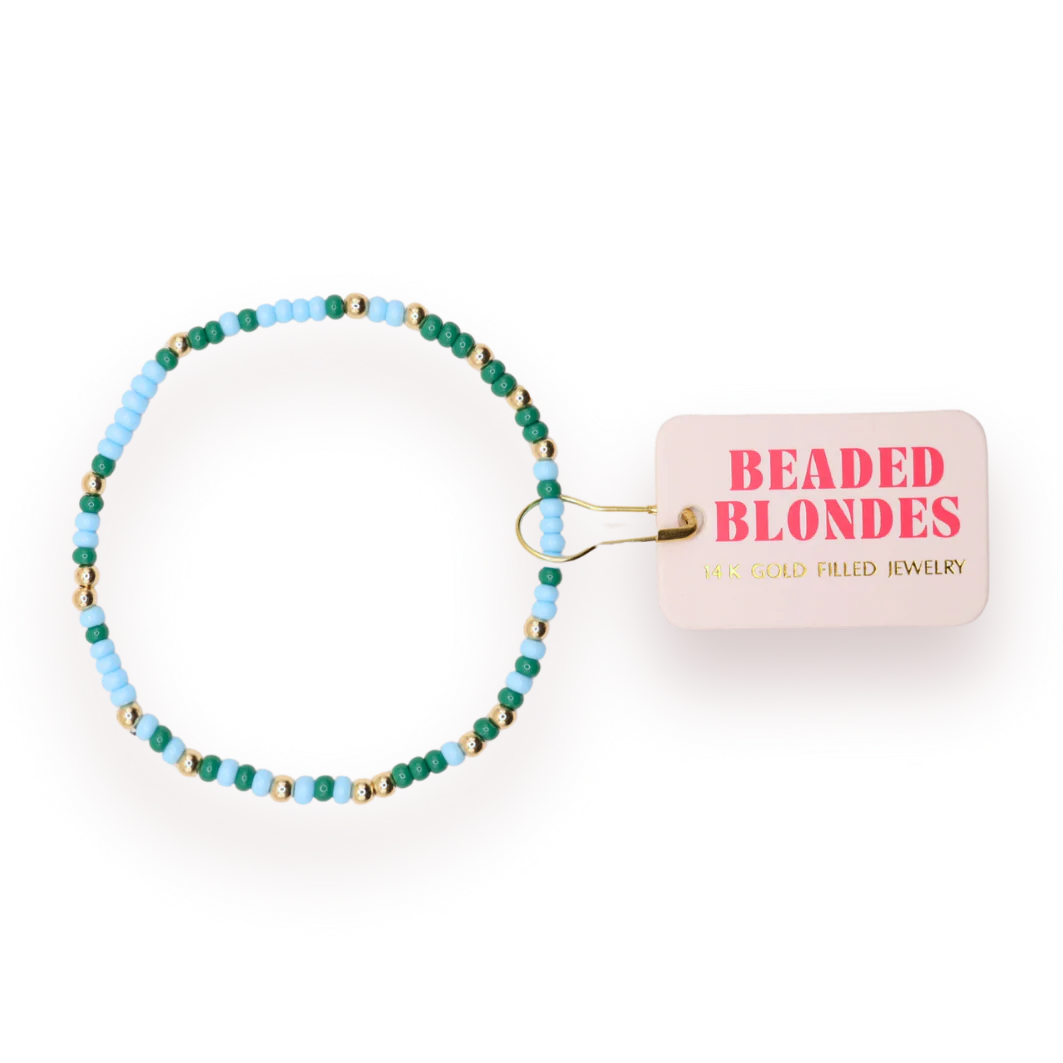 BB KIDS  Powder Blue and Greens Sprinkle Bracelet