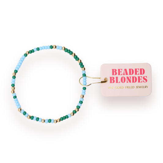 BB KIDS  Powder Blue and Greens Sprinkle Bracelet