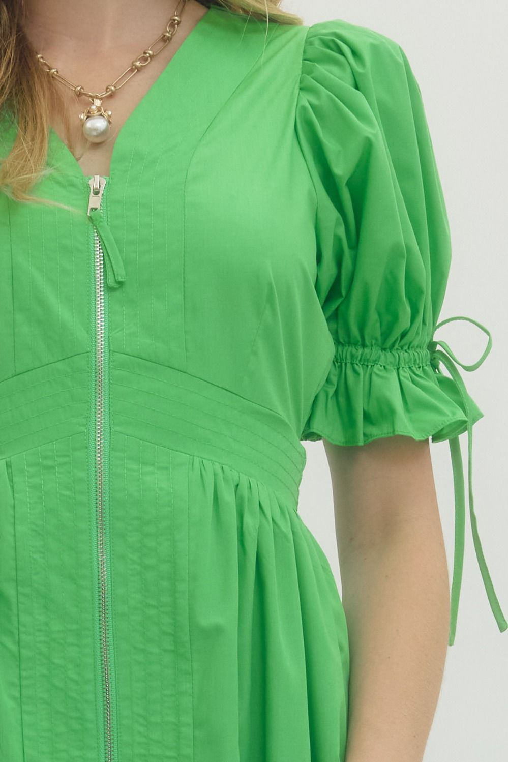 Eyelet Detail Midi Dress