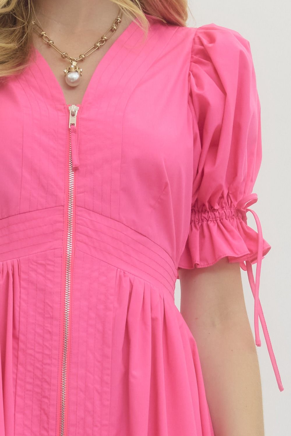 Eyelet Detail Midi Dress