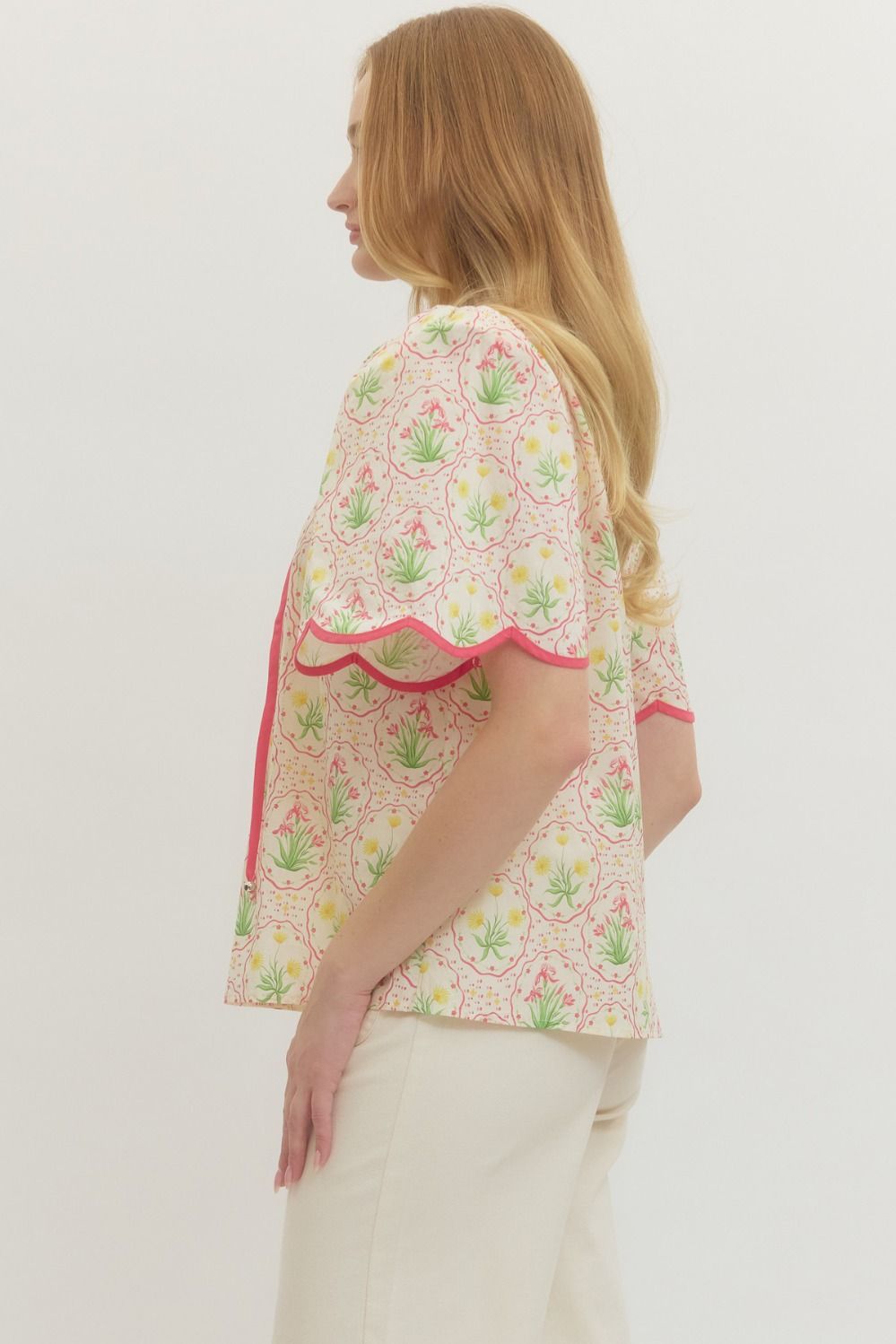 Botanical Flutter Sleeve Top