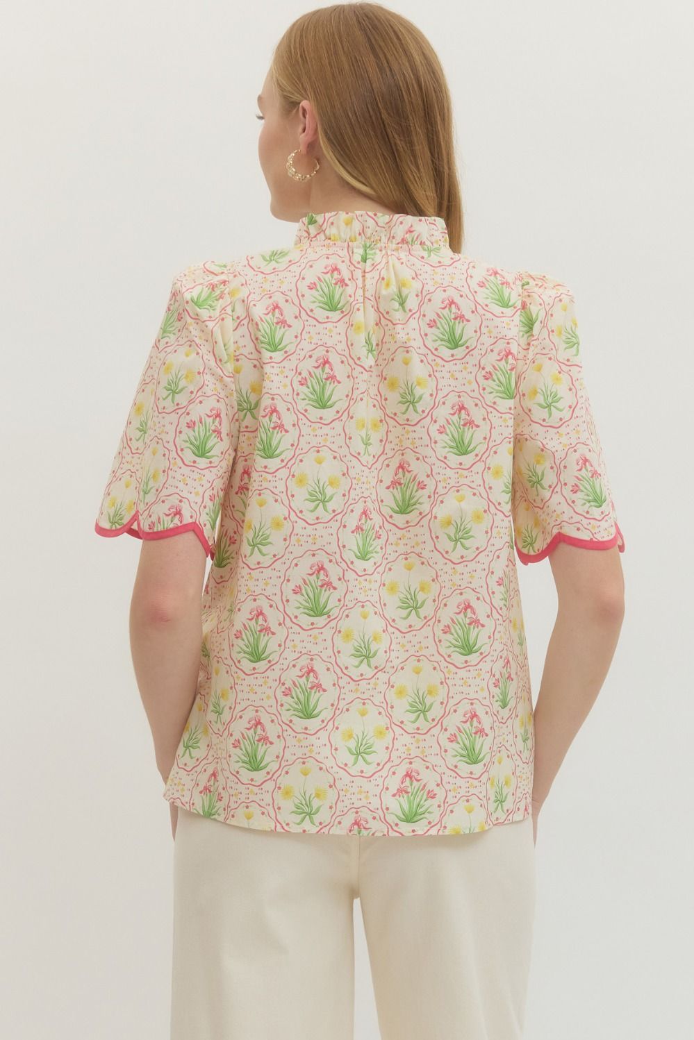 Botanical Flutter Sleeve Top