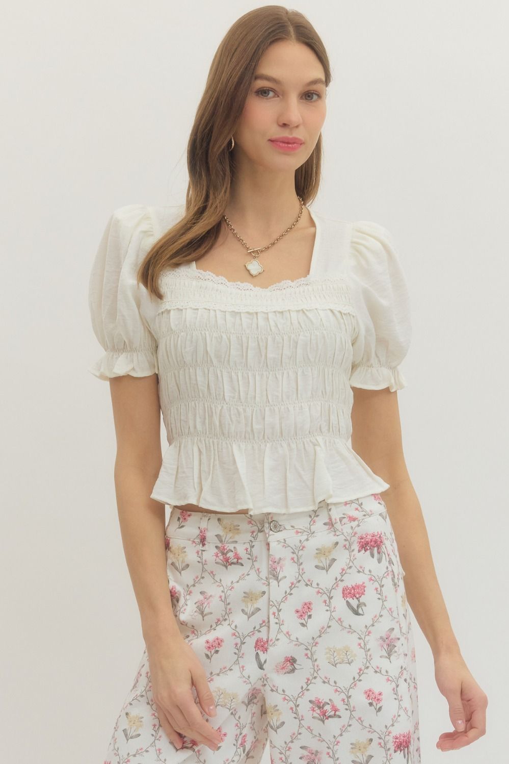 Short Puff Sleeve Top