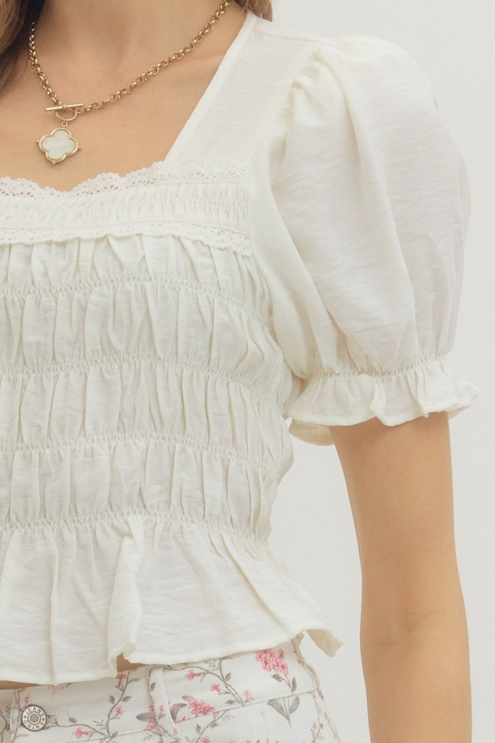 Short Puff Sleeve Top