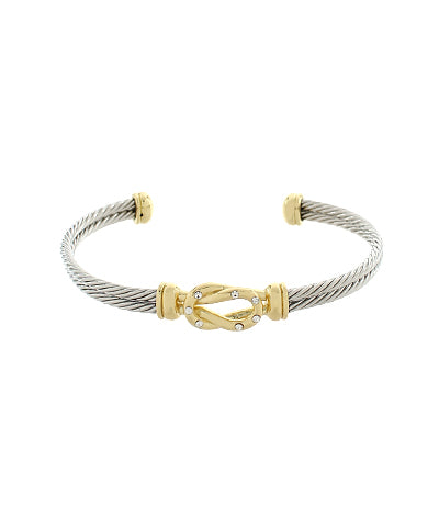 Layered & Love Knot Cable Cuff Bracelet