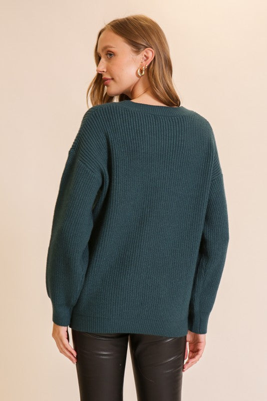 Sequin Bow Knit Sweater