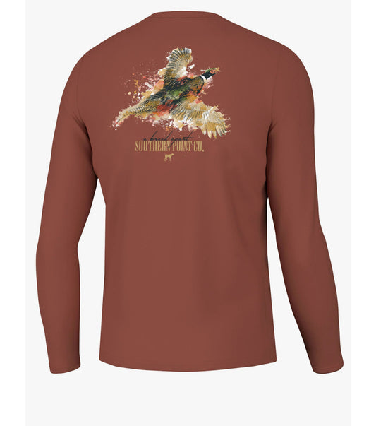 Southern Point Splatter Series Pheasant LS Tee