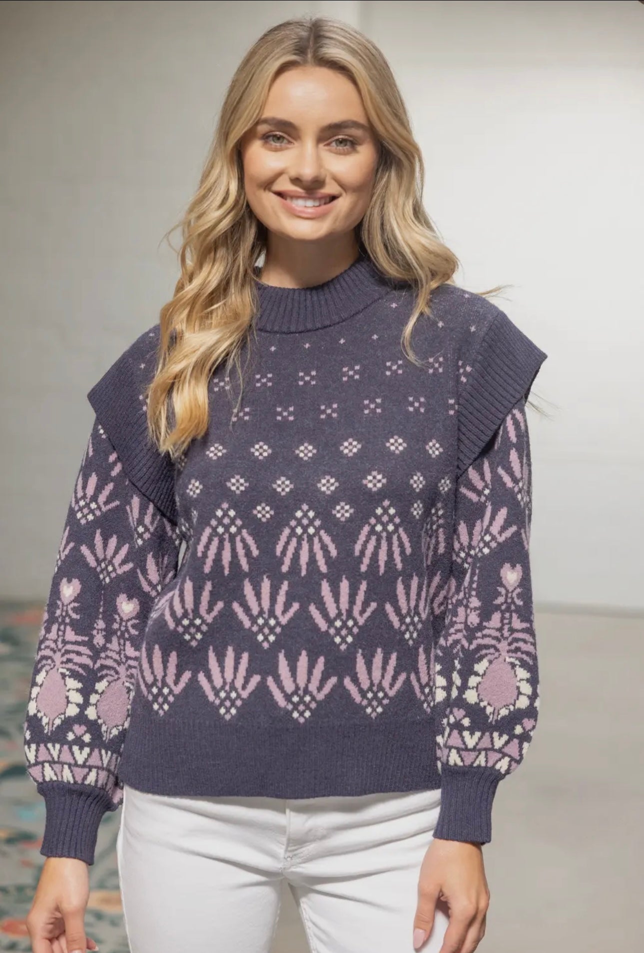 High Neck Ribbed Sweater