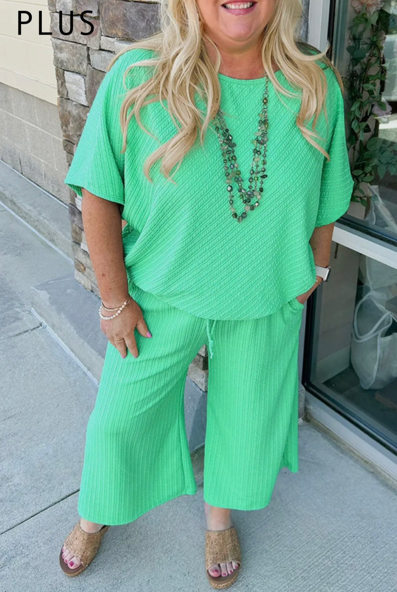 Textured Pant Set