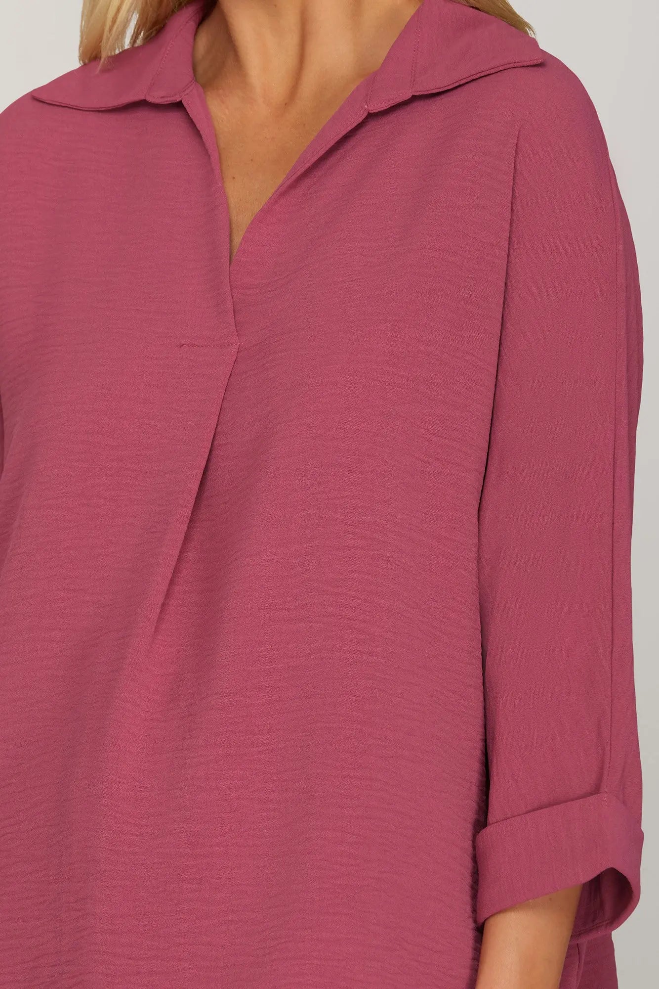 Collared Woven Top