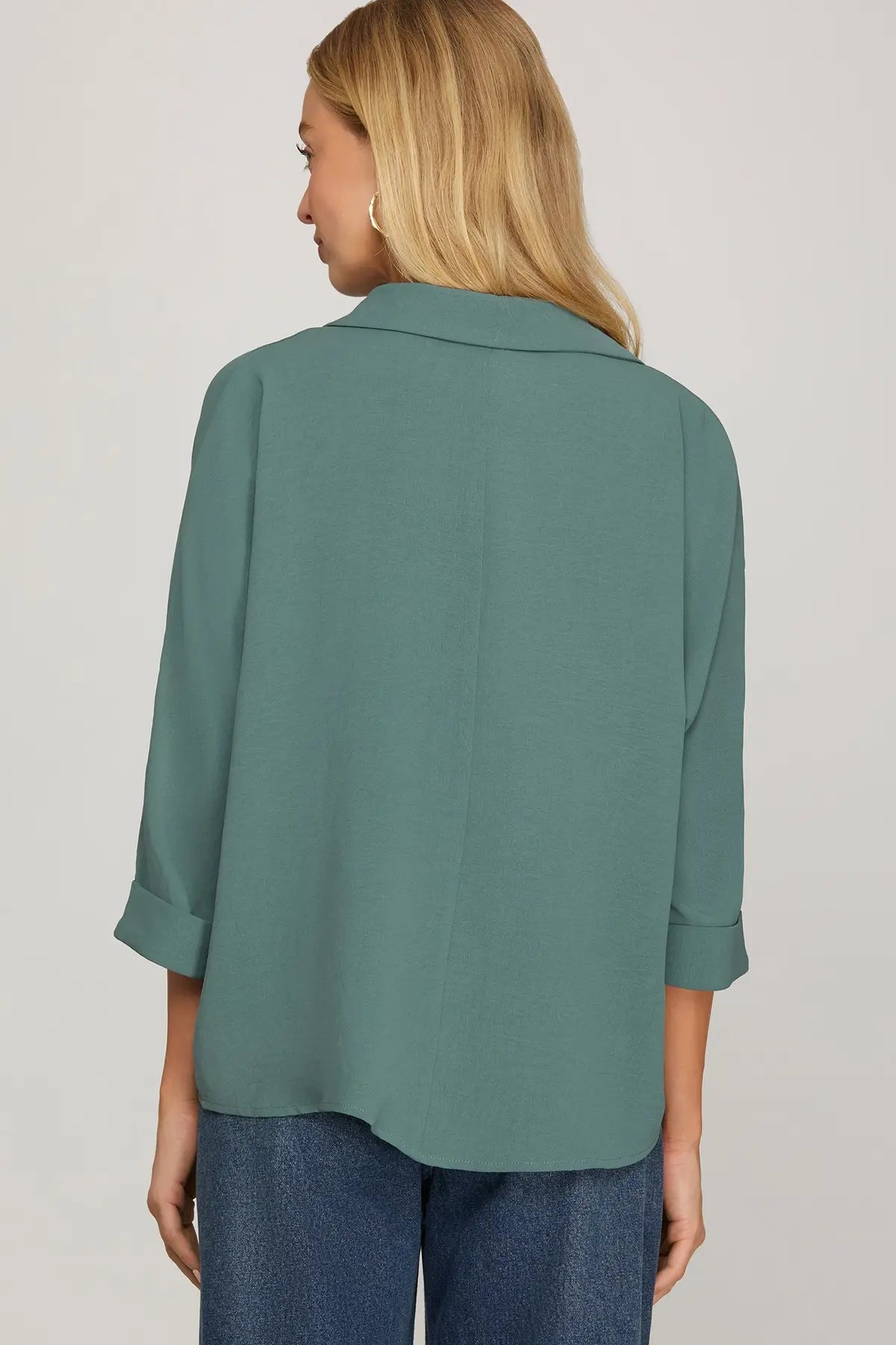 Collared Woven Top