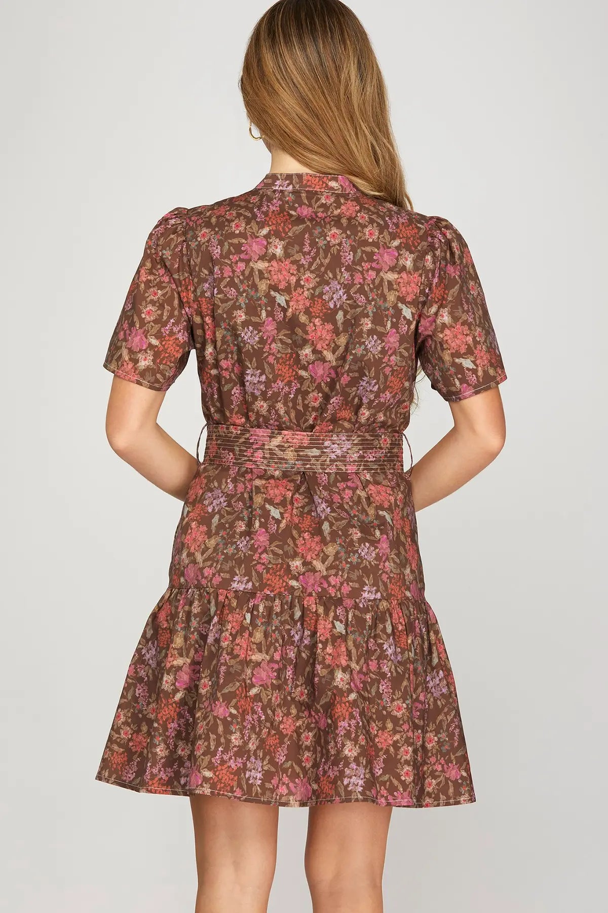 Woven Floral Mini Dress