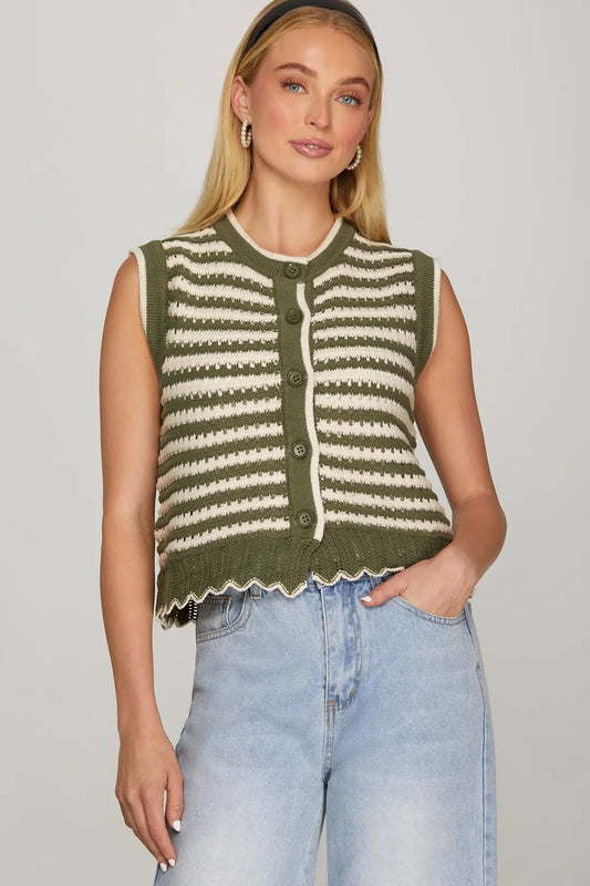 Striped Knit Vest Top