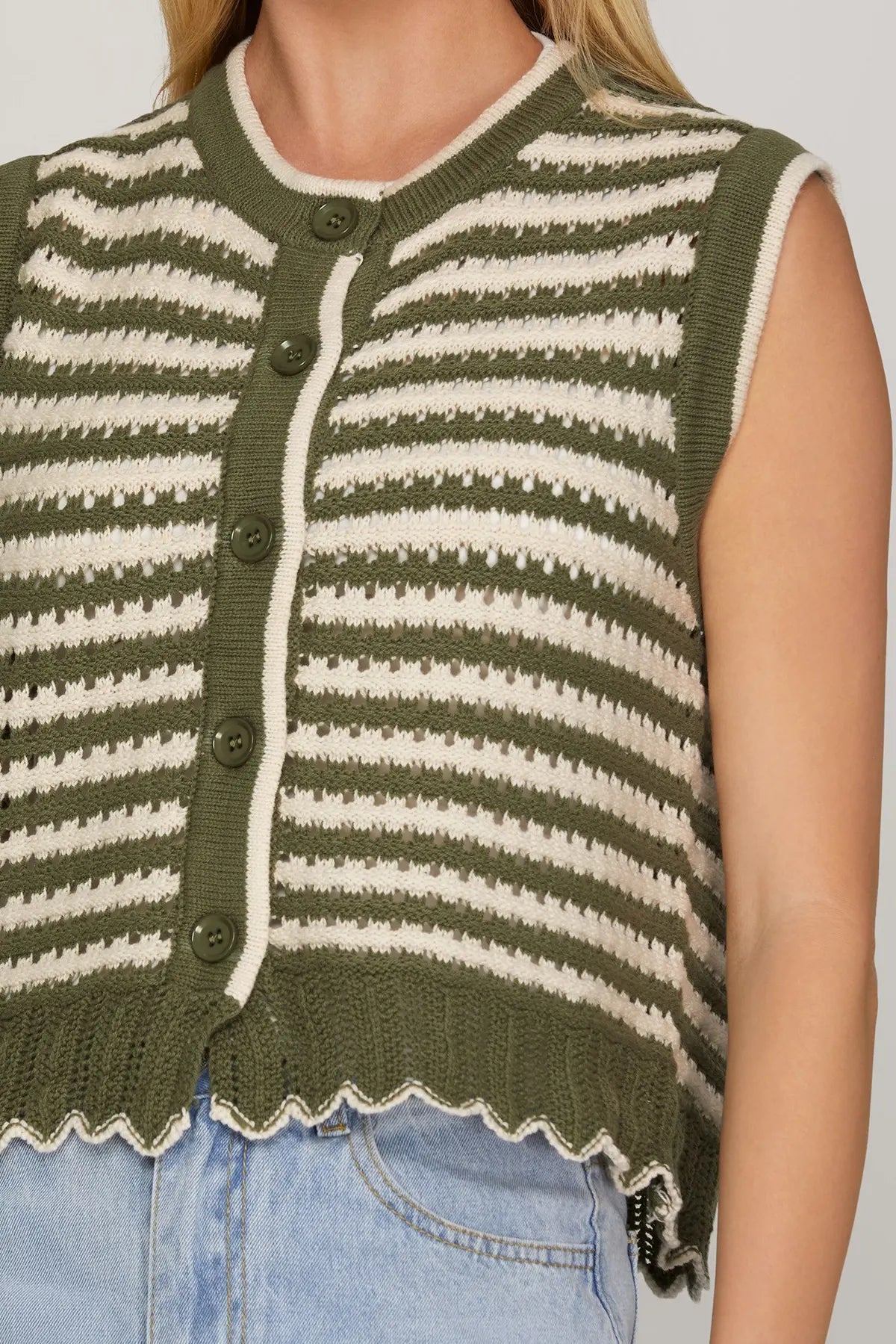 Striped Knit Vest Top