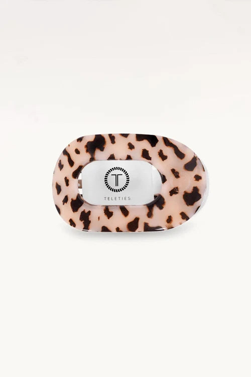 Teleties Round Flat Hair Clip Tiny -Blonde Tortoise