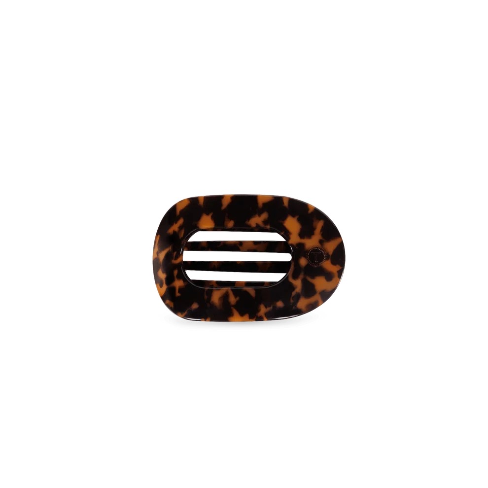 Teleties Round Flat Hair Clip Tiny-Tortoise