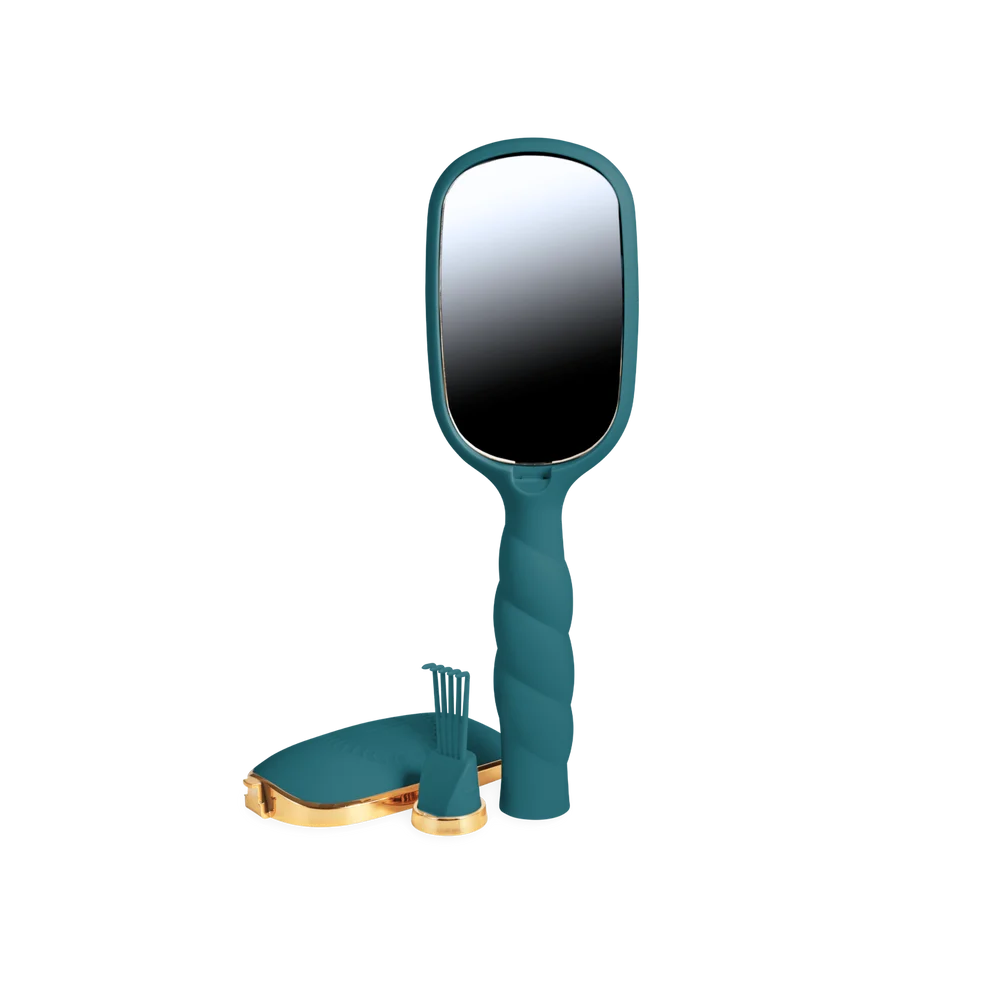 Teleties Boar Bristle Hair Brush-Teal With It