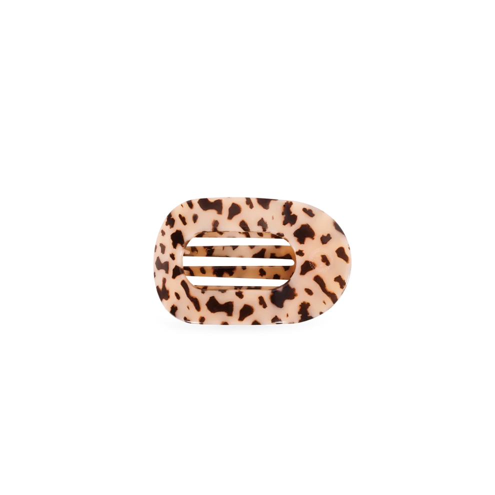 Teleties Round Flat Hair Clip Tiny -Blonde Tortoise