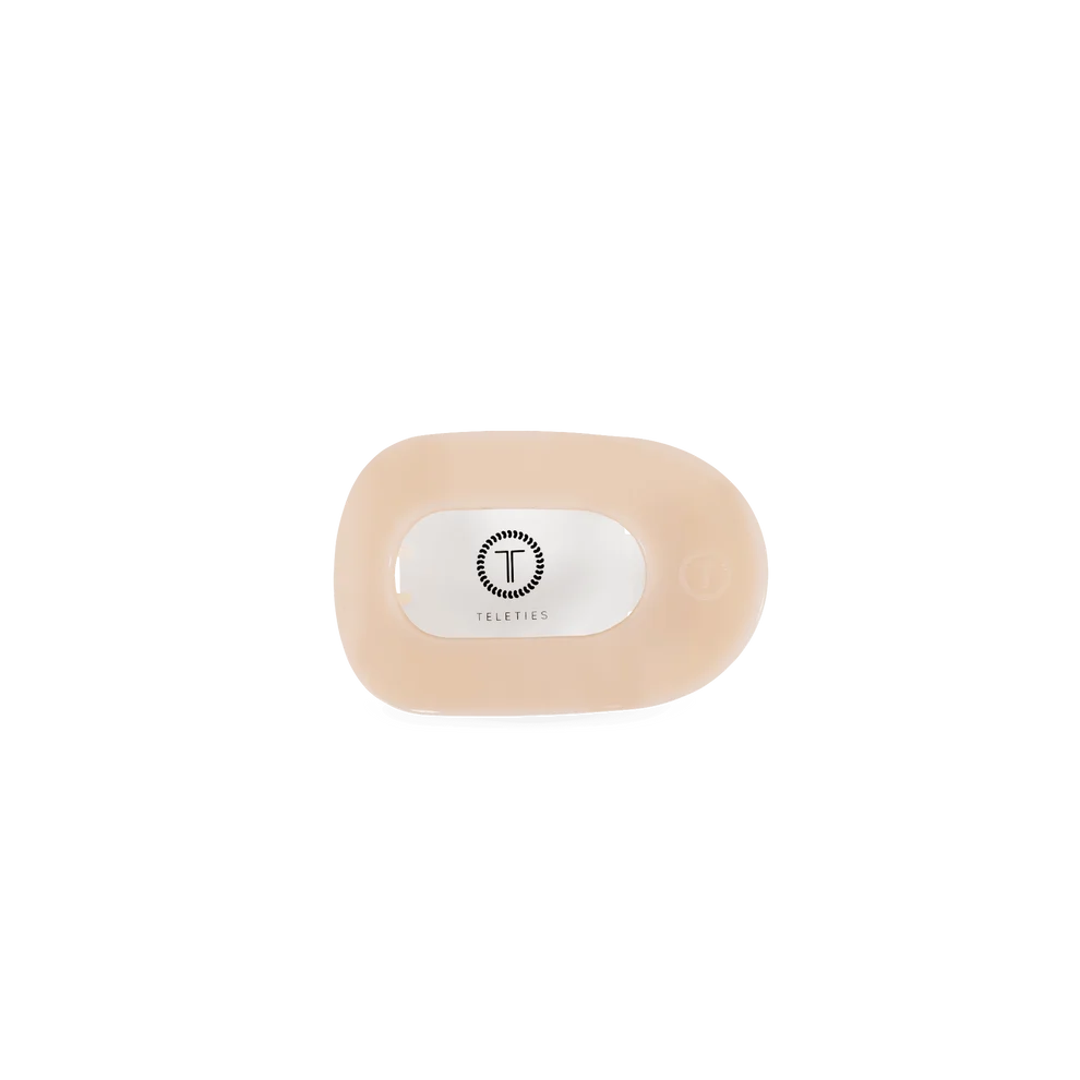 Flat Round Clip Tiny-Almond Beige