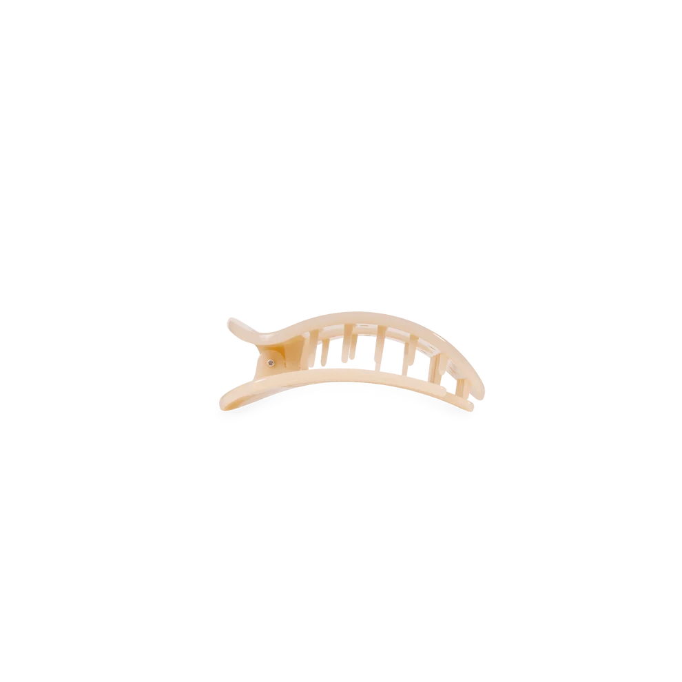Flat Round Clip Tiny-Almond Beige