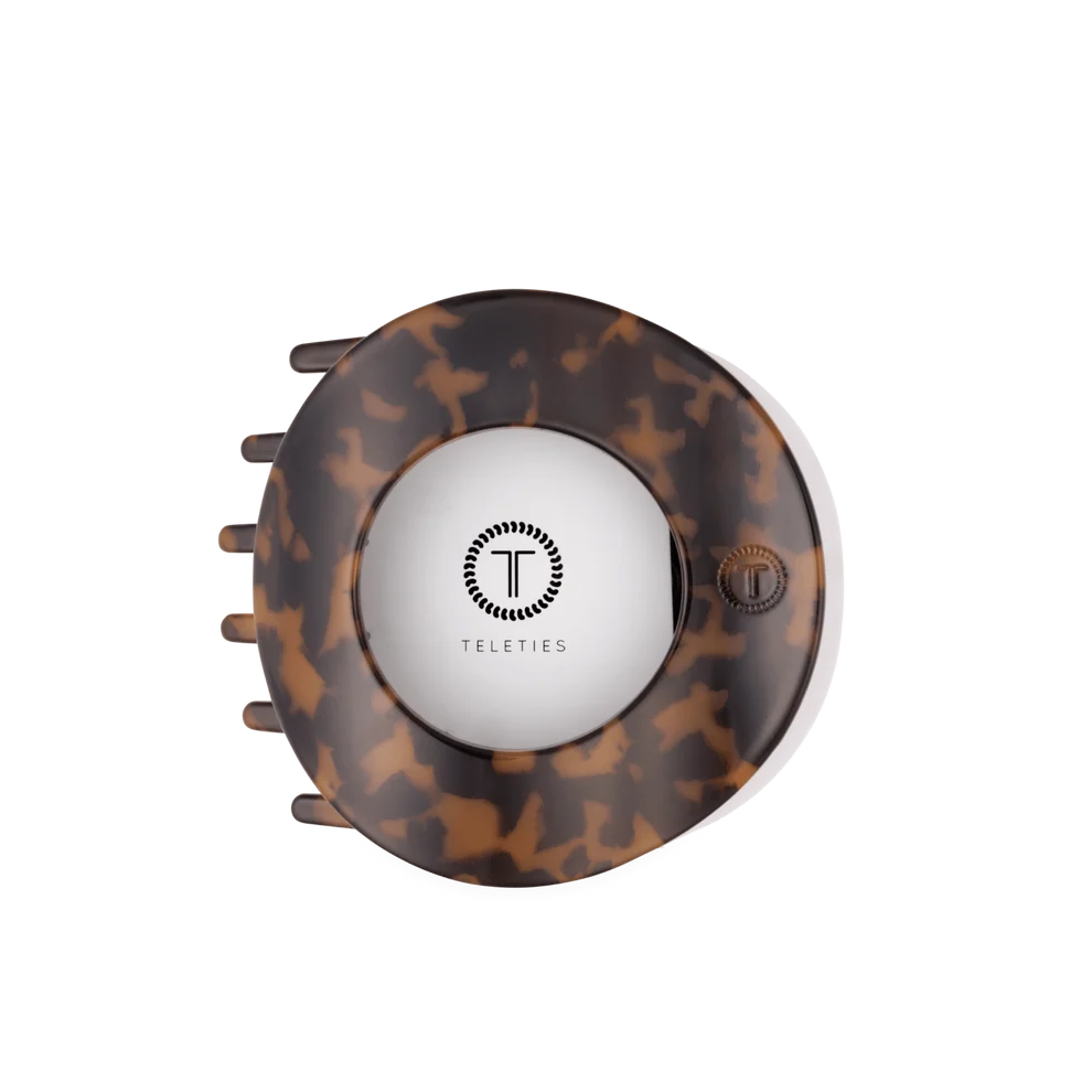 Large Flat Circle Hair Clip-Tortoise